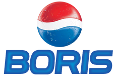 Boris logo with a red, white, and blue design on a white background